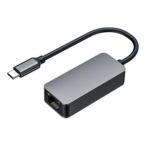 WPOWER USB Type-C - RJ45 Ethernet LAN adapter, 2500Mbps, szürke