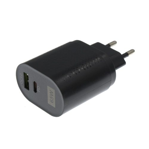 WPOWER BK375-GaN 65W USB-A/USB-C gyorstöltő, fekete