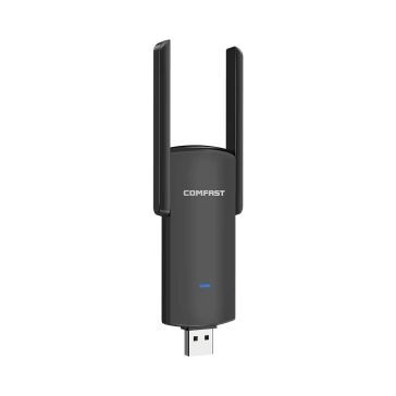   COMFAST CF-924AC V2 USB WiFi adapter, 1300Mbps, Dual Band, USB 3.0, fekete