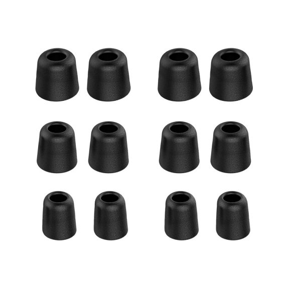 New Bee memóriahabos fülilleszték (gumiharang) – 6 pár, fekete, cserebetét in-ear fülhallgatóhoz
