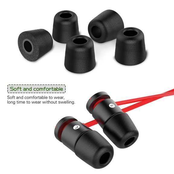 New Bee memóriahabos fülilleszték (gumiharang) – 6 pár, fekete, cserebetét in-ear fülhallgatóhoz