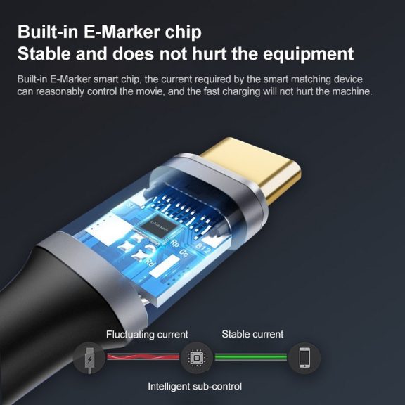 USB Type-C kábel 1.5 m – 100W PD, USB 3.1 Gen 2, 10 Gbps, fekete