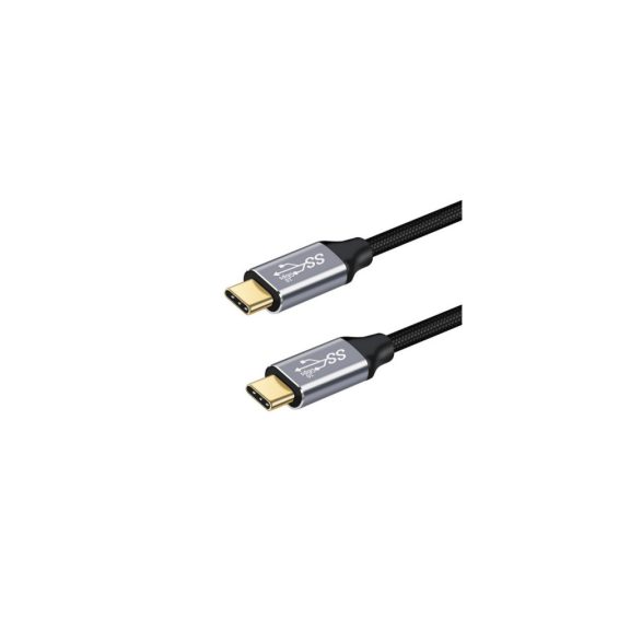 USB Type-C kábel 1.5 m – 100W PD, USB 3.1 Gen 2, 10 Gbps, fekete