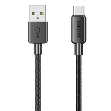 Wekome WDC-03 USB-C töltőkábel 1 méter – 6A, fonott borítás, fekete