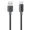 Wekome WDC-03 USB-C töltőkábel 1 méter – 6A, fonott borítás, fekete