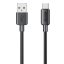Wekome WDC-03 USB-C töltőkábel 1 méter – 6A, fonott borítás, fekete
