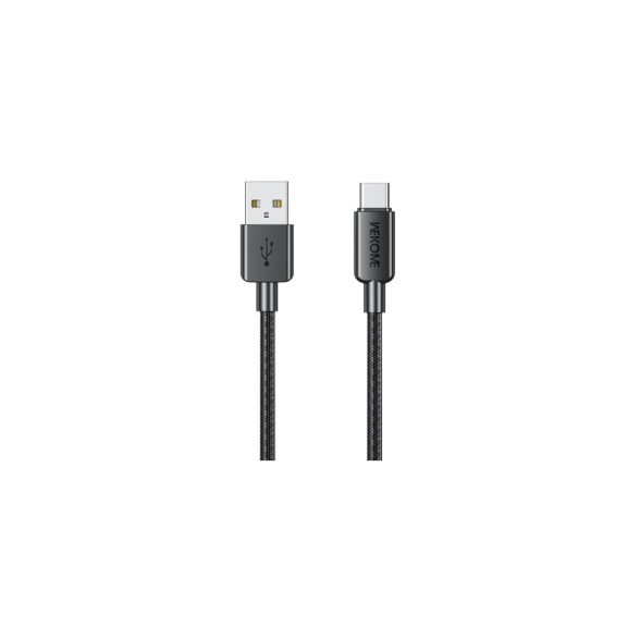 Wekome WDC-03 USB-C töltőkábel 1 méter – 6A, fonott borítás, fekete