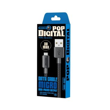   Wekome WDC-03 Micro USB kábel – 3A, 480 Mbps, 1.0 m, fekete