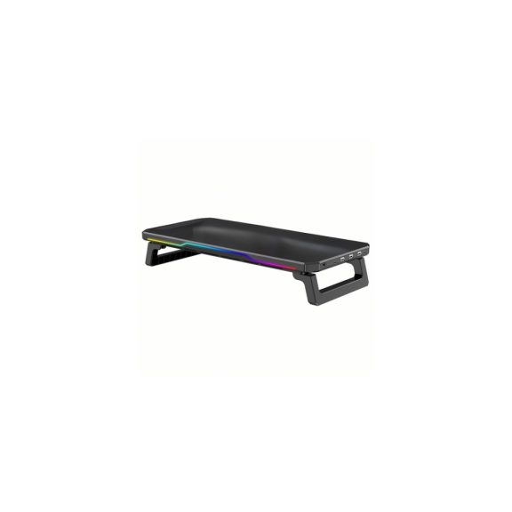 RGB világítású multifunkciós monitorállvány USB hubbal és vezeték nélküli töltővel