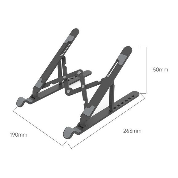 Orico PFB-A23 laptop állvány, összecsukható, 7 fokozat, ABS, fekete