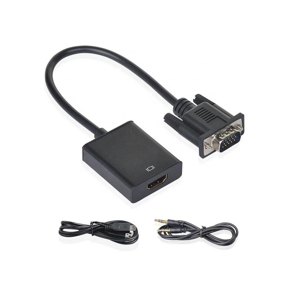 VGA apa - HDMI anya átalakító adapter 28cm, fekete