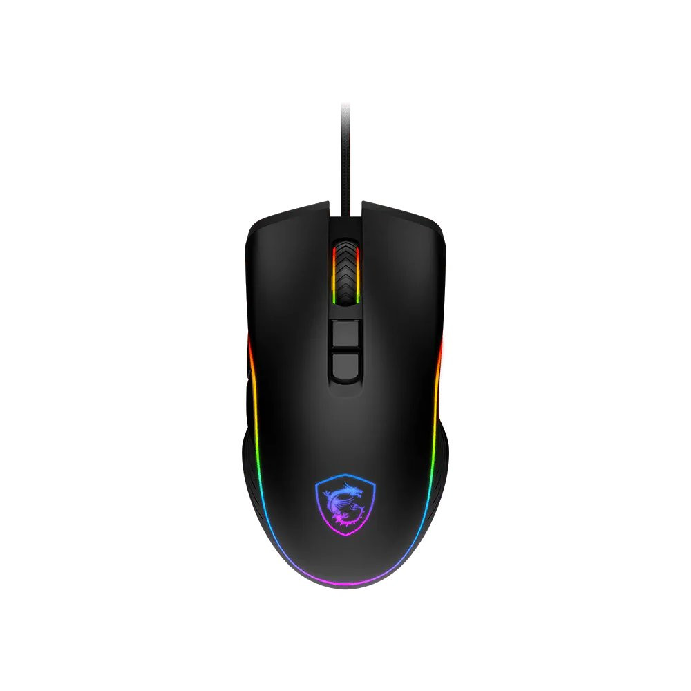 MSI FORGE GM300 vezetékes gamer egér, 7200 DPI, 7 gomb, RGB, fekete