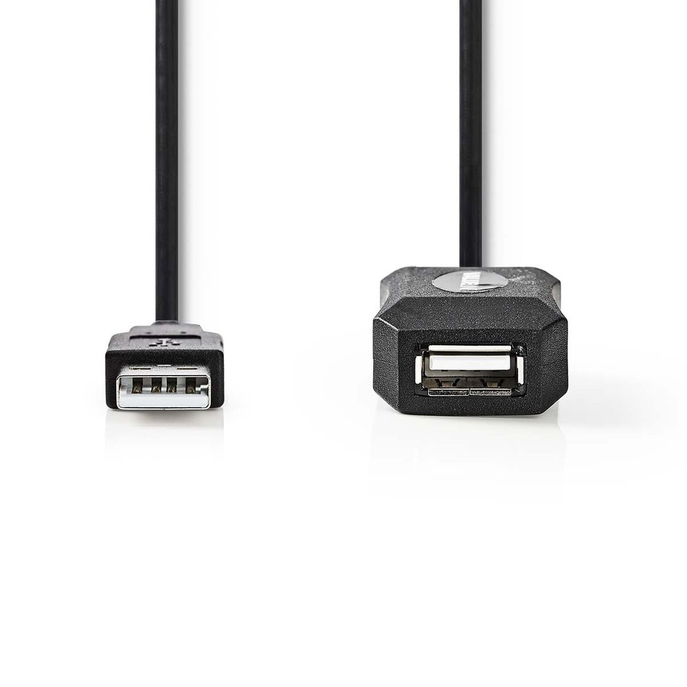 Nedis aktív USB kábel, USB 2.0, 480 Mbps, 20 m, fekete - CCGL60EXTBK200