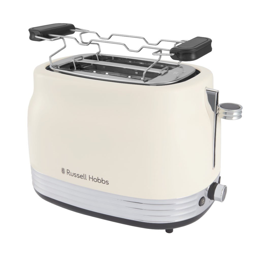 Russell Hobbs Hanley Jasmine kenyérpirító, 900 W, zsemlemelegítővel, matt krémszínű - 28650-56