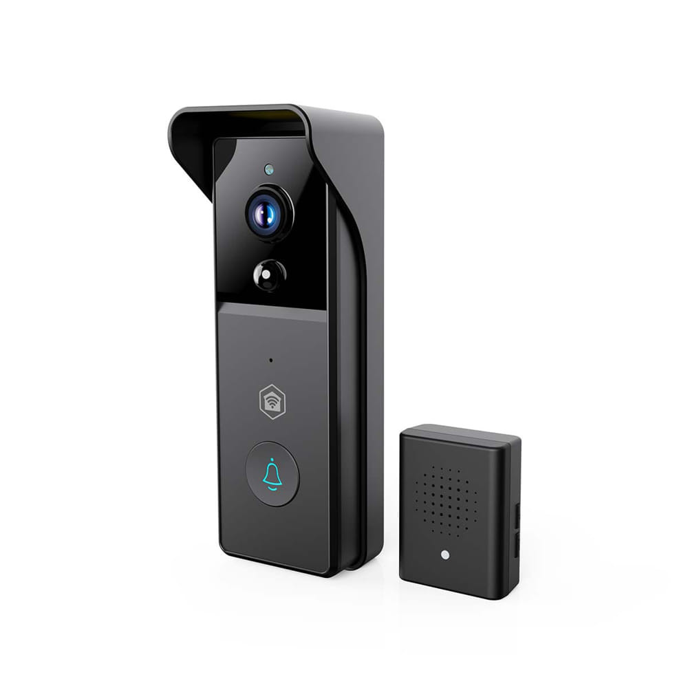 Nedis SmartLife videó kapucsengő, akkumulátoros, 3MP Full HD, mozgásérzékelő, fekete - WIFICDP21BK