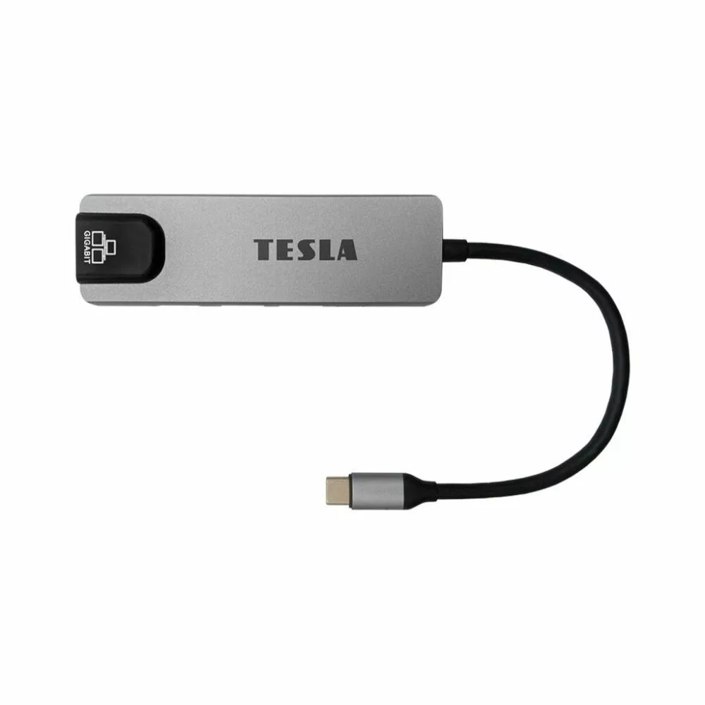 TESLA MP80 többfunkciós USB elosztó, 5 az 1-ben, 4K HDMI, gigabites LAN, alumínium