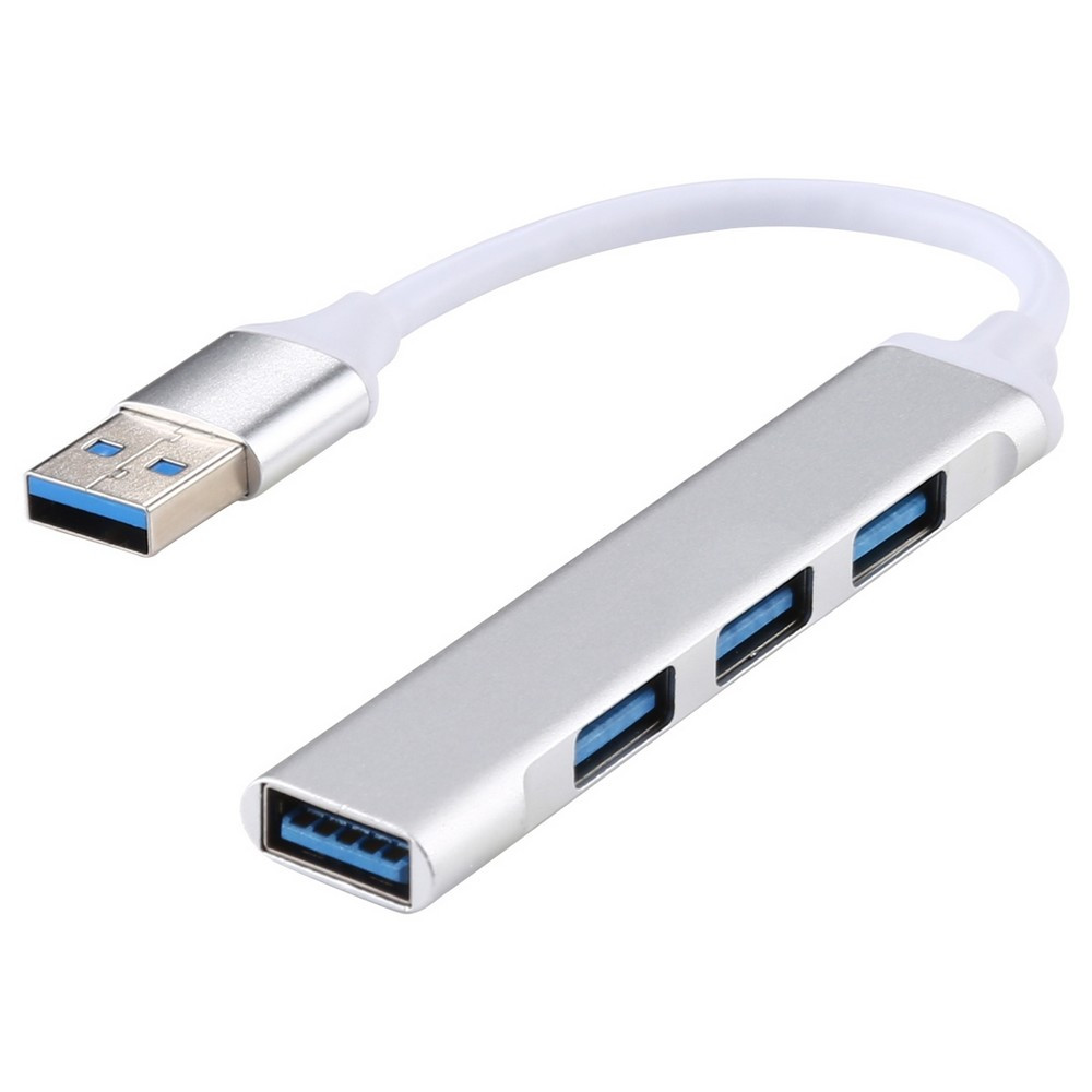 A89 USB HUB, 4x USB3.0, 5Gbps, alumínium, ezüst
